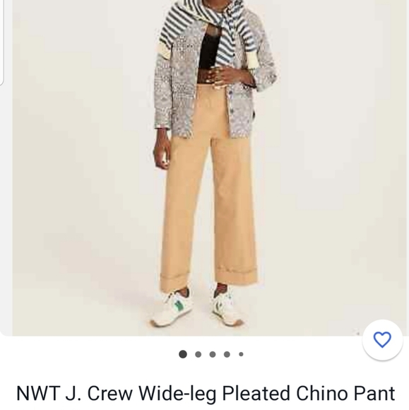 J.Crew Wide-Leg Pleated Chino Pant NWT - Picture 2 of 3